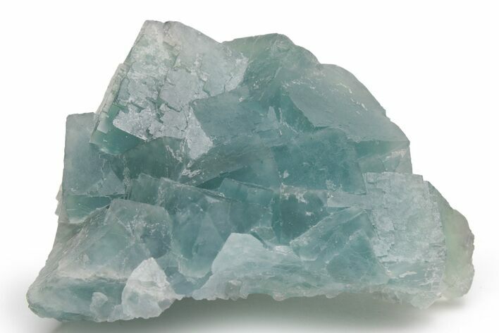 Cubic, Blue-Green Fluorite Crystal Cluster with Phantoms - China #217439